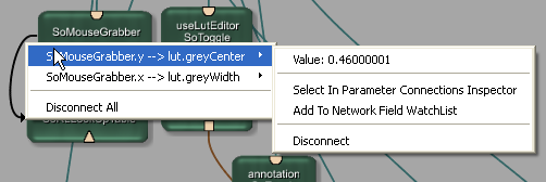 Parameter Connection Context Menu